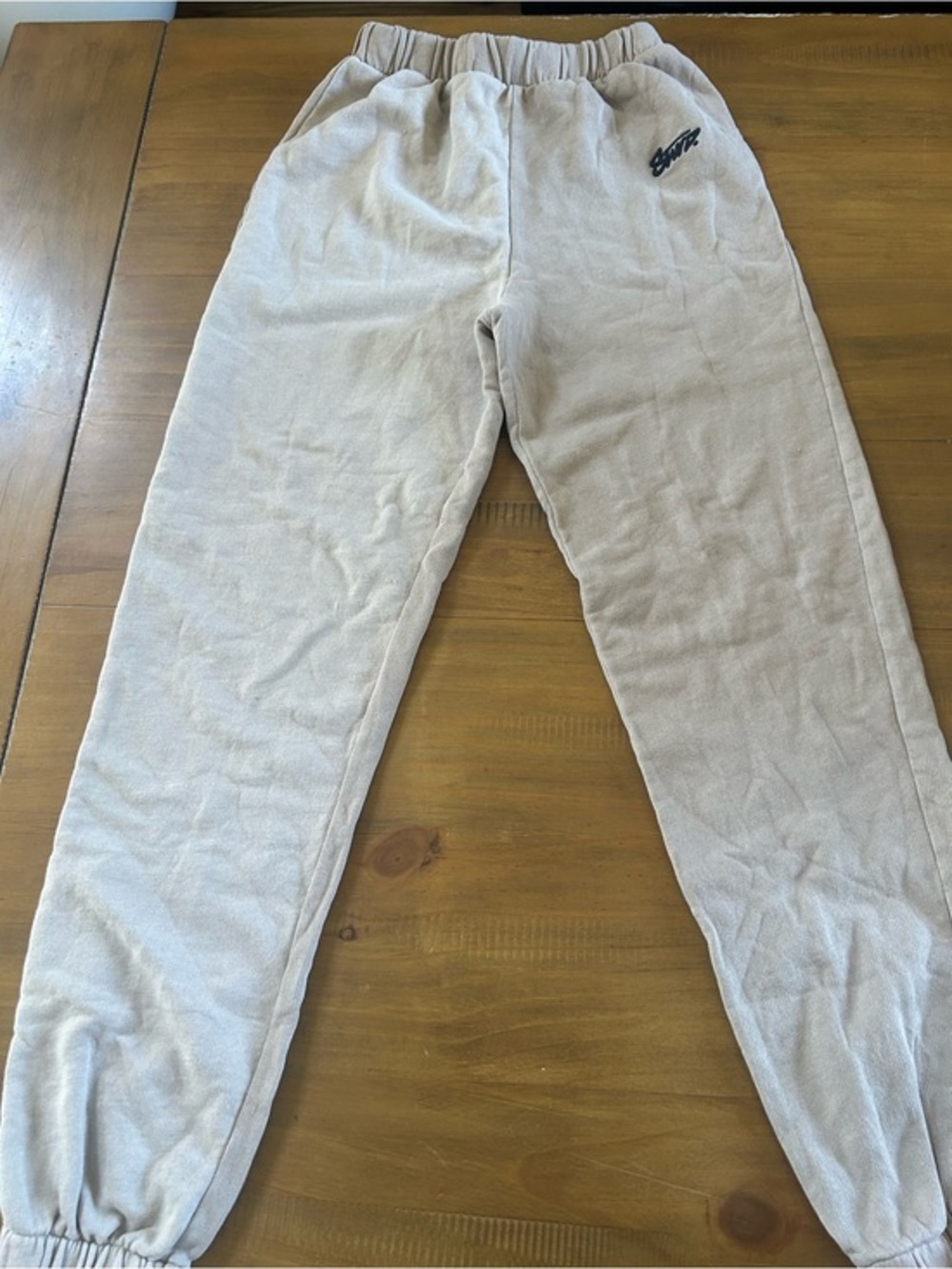 NWOT Pull&Bear Men's Beige Fleece Jogger Pants - Comfortable Casual Wear